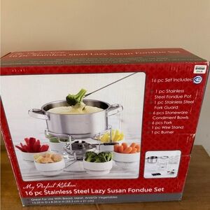 Stainless Steel Fondue Set - Silver